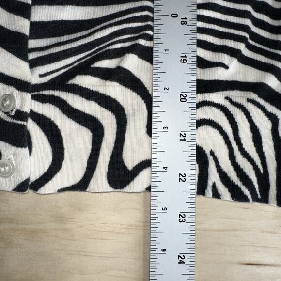 J.Crew Women’s Zebra Print Button-Front Cardigan Sweater Size XL Black White - Picture 9 of 9